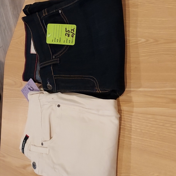 2 Pair Of NWOT Women's Angry Rabbit Skinny Jeans Size 25 White/Blue - Picture 10 of 10